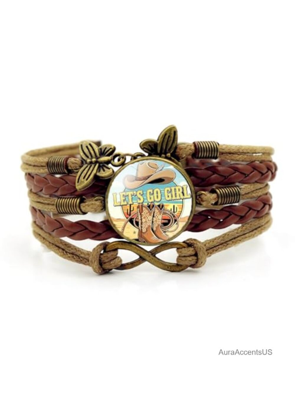 Boho Leather Wrap Bracelets for Women Stackable Multilayer Butterfly Charm